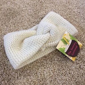 Ivory Wide Twist Knit Headband